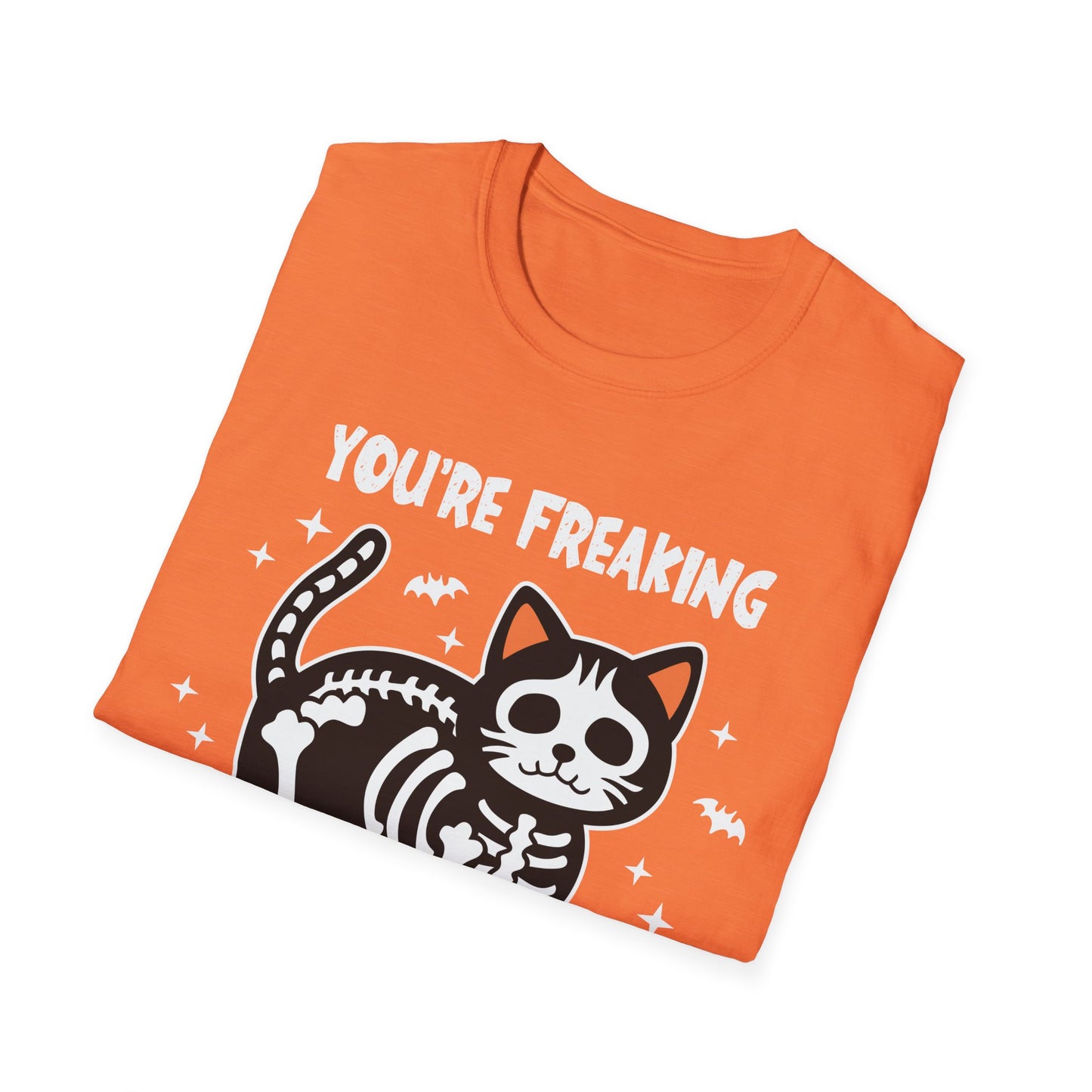 You're Freaking Meowt Skeleton Cat Unisex Softstyle Halloween T-Shirt