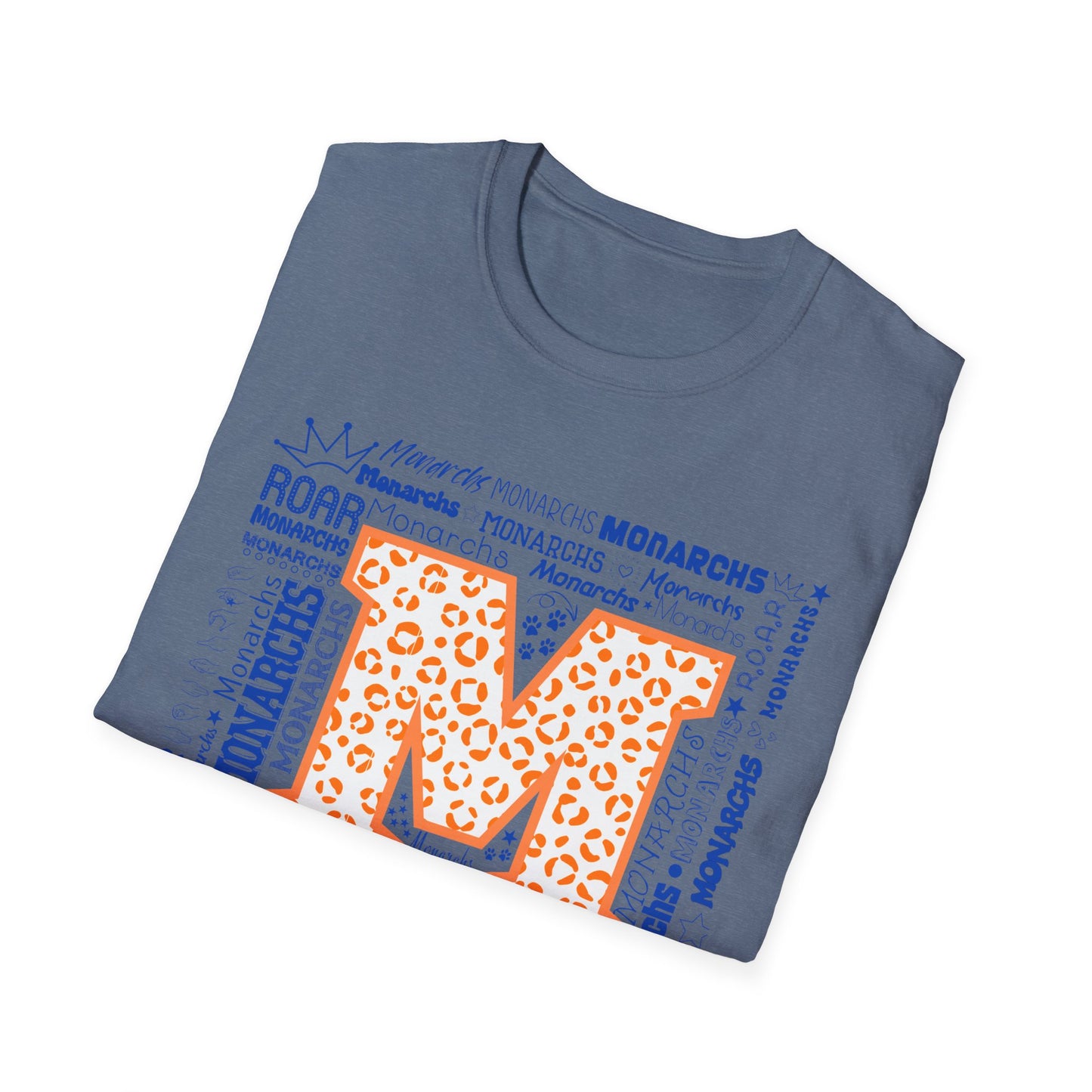 Orange Leopard M Monarchs Softstyle T-Shirt - Perfect for Team Spirit & Celebrations