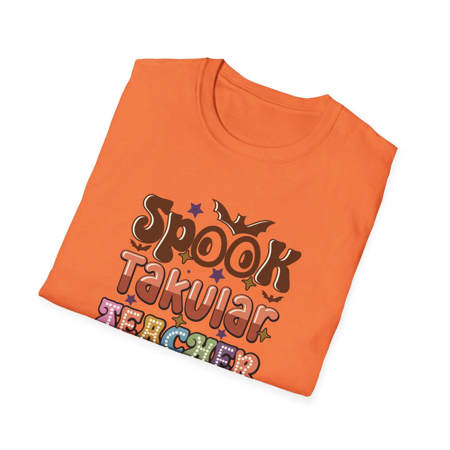 Spooktacular Teacher Unisex Softstyle T-Shirt - Fun Halloween School Teacher Apparel