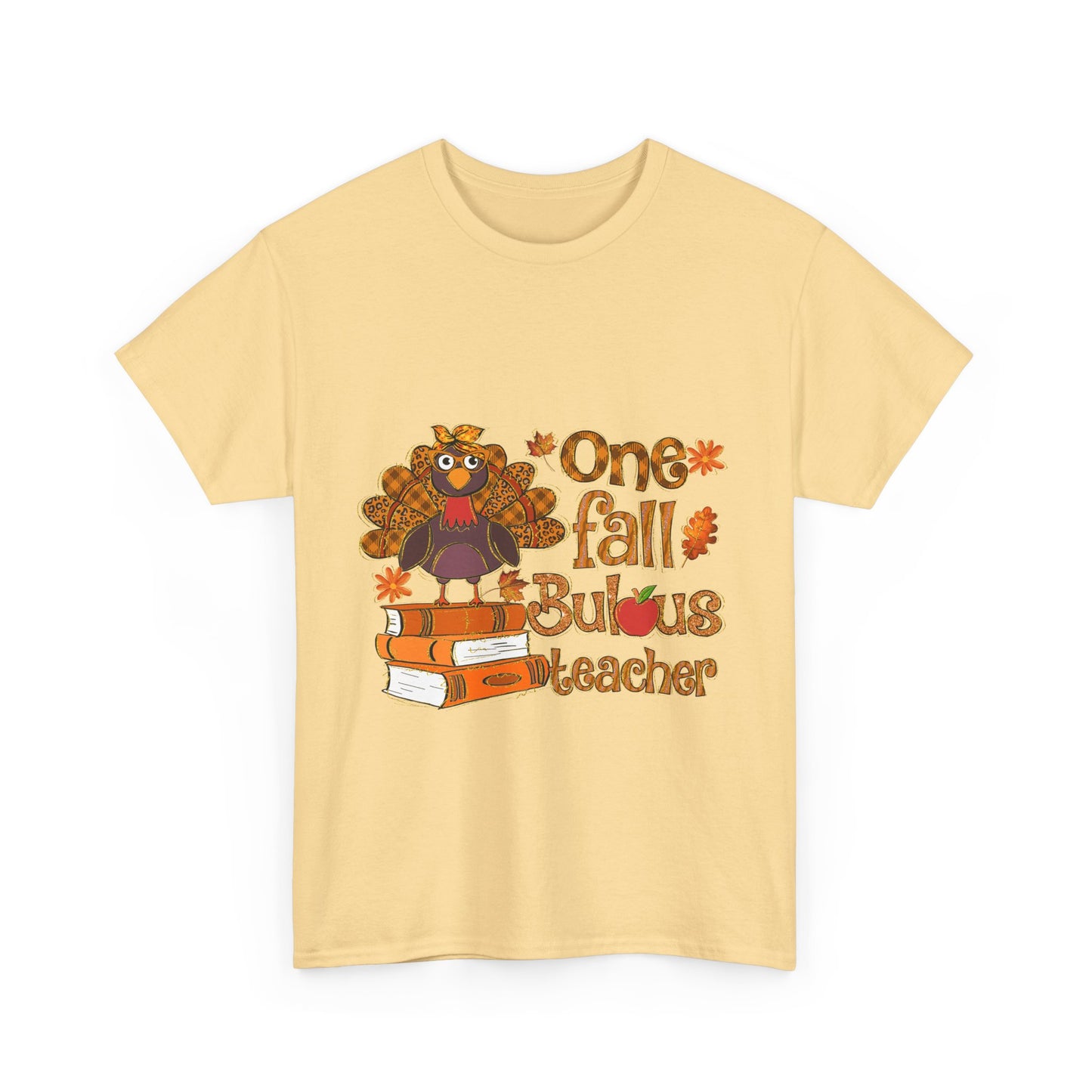Fall Teacher Unisex Heavy Cotton Tee - 'One Fall -Bulous Teacher' Design