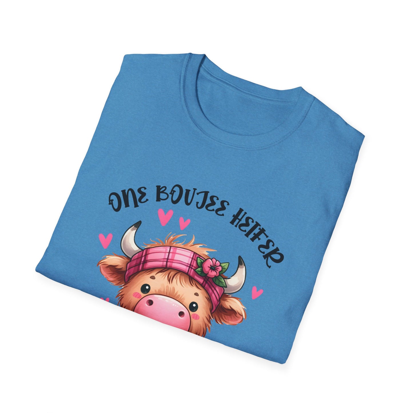 One Boujee Heifer Unisex Softstyle Cow T-Shirt - Cute Cow Graphic Tee