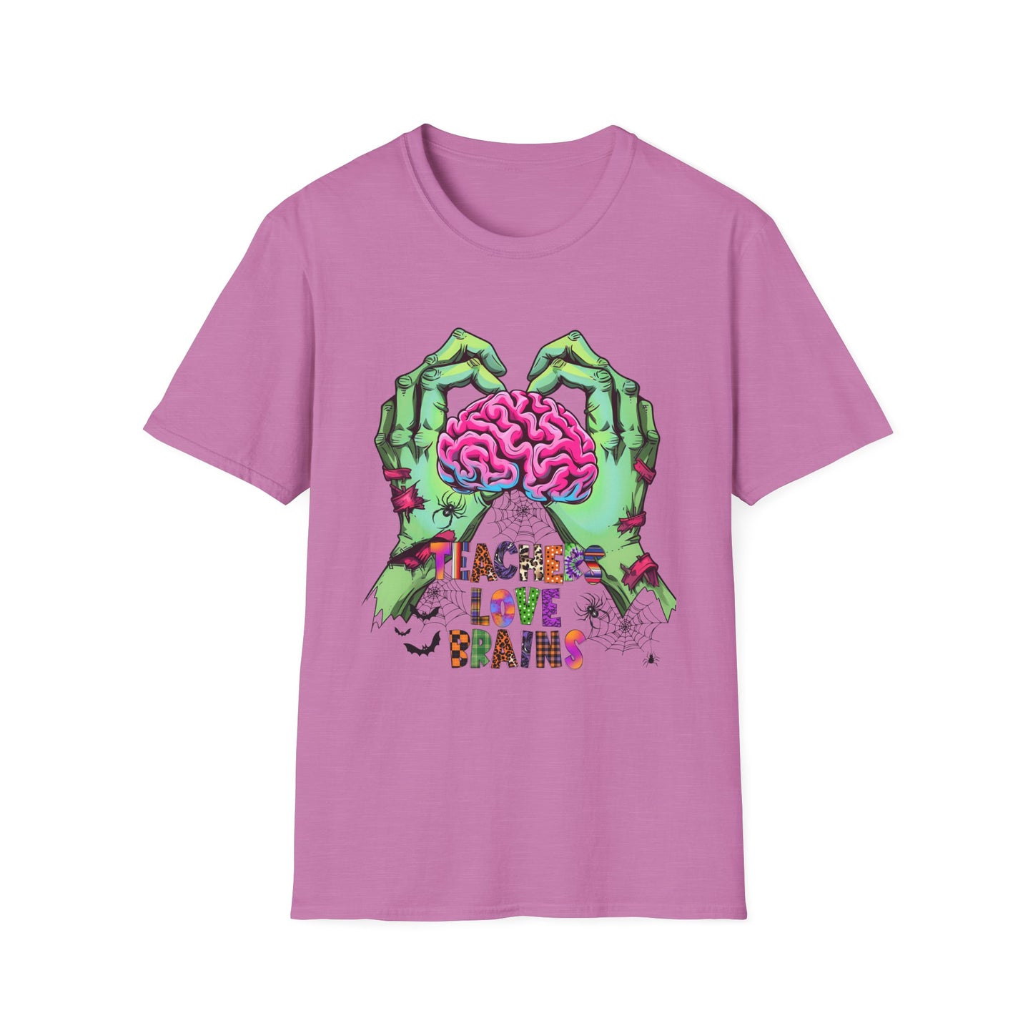 Teachers Love Brains Graphic T-Shirt for Halloween Enthusiasts