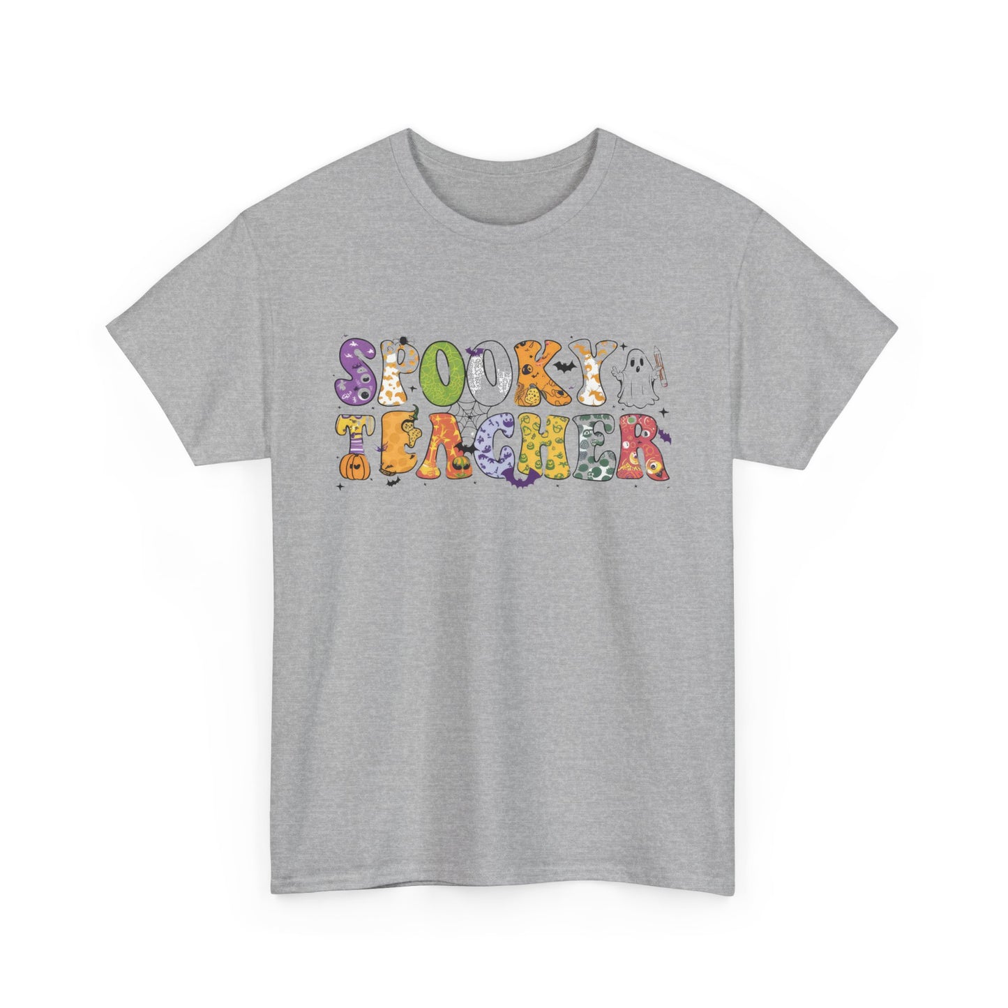 Spooky Teacher Unisex Heavy Cotton Tee - Perfect for Halloween School Teacher Classroom Style