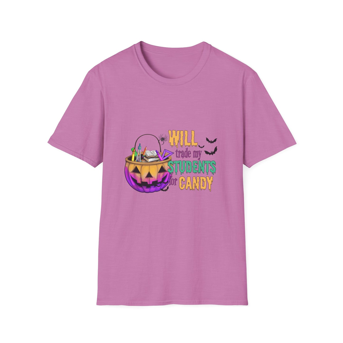 Will Trade My Students  for Candy Teacher Halloween Candy Unisex Softstyle T-Shirt