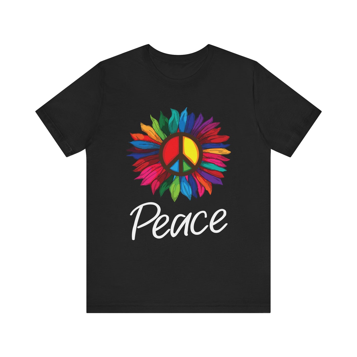 Peace Large Flower Unisex Jersey Short Sleeve Tee