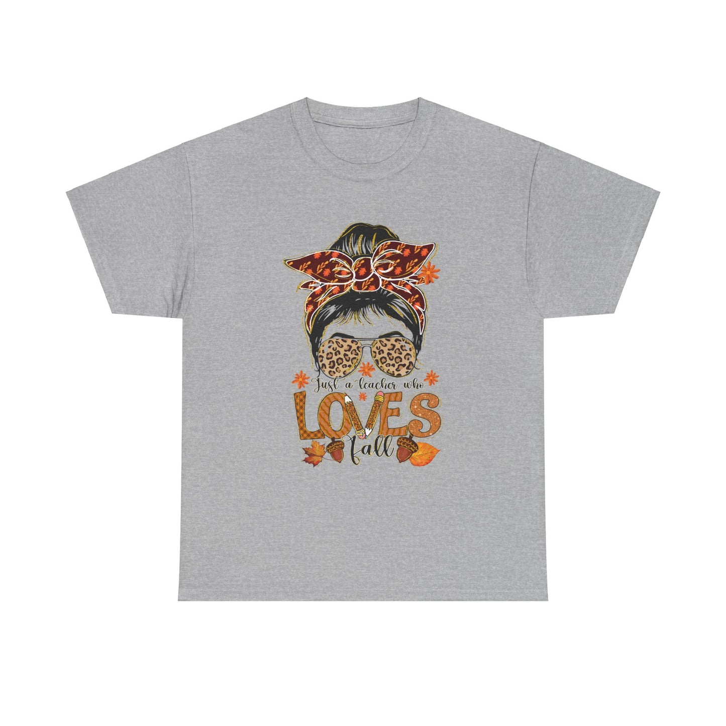 Fall Vibes Teacher Unisex Heavy Cotton Tee - "She Loves Fall" Design