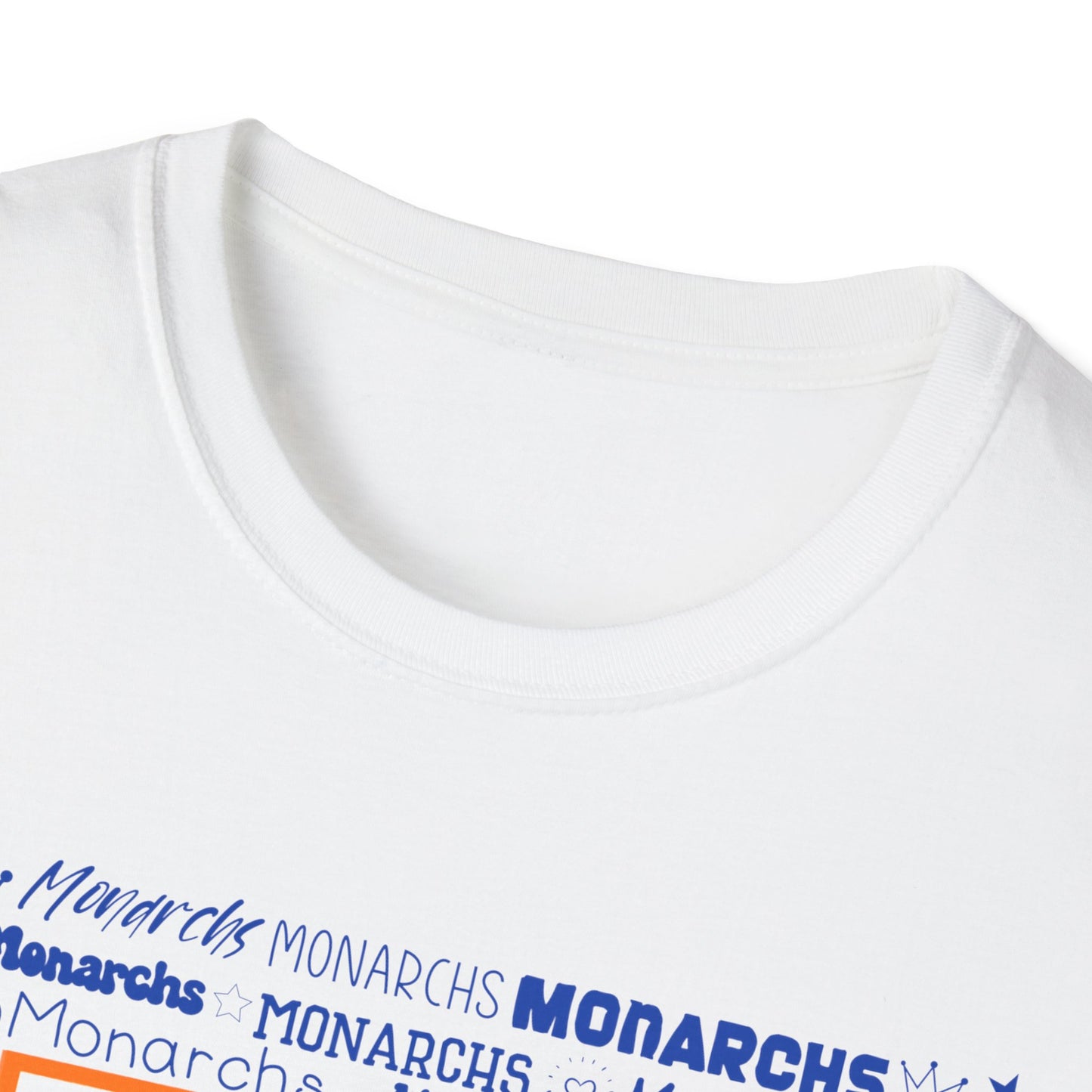 Orange Hearts M  Monarch  Unisex Softstyle T-Shirt - Perfect for School Spirit and Celebrations