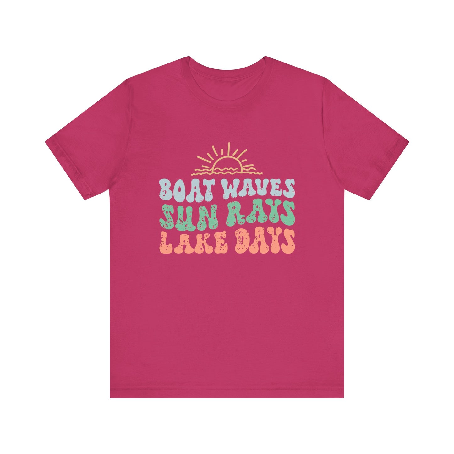 Boat Waves Sun Rays Lake Days Unisex Jersey Short Sleeve Tee