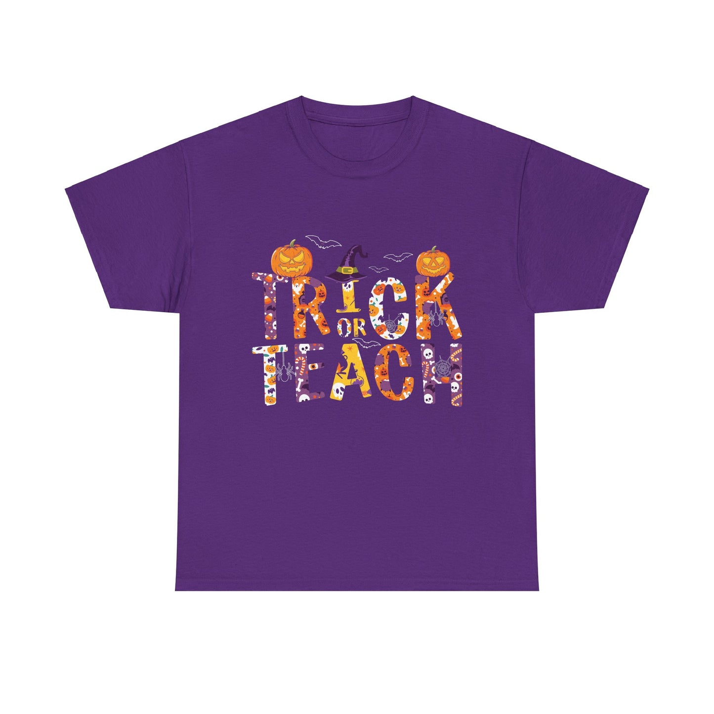 Trick or Teach Halloween School Teacher Unisex Heavy Cotton Tee