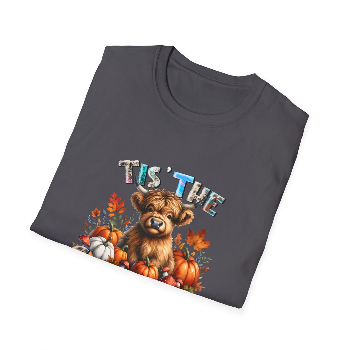 Tis the Season Fall Cow Unisex Softstyle T-Shirt