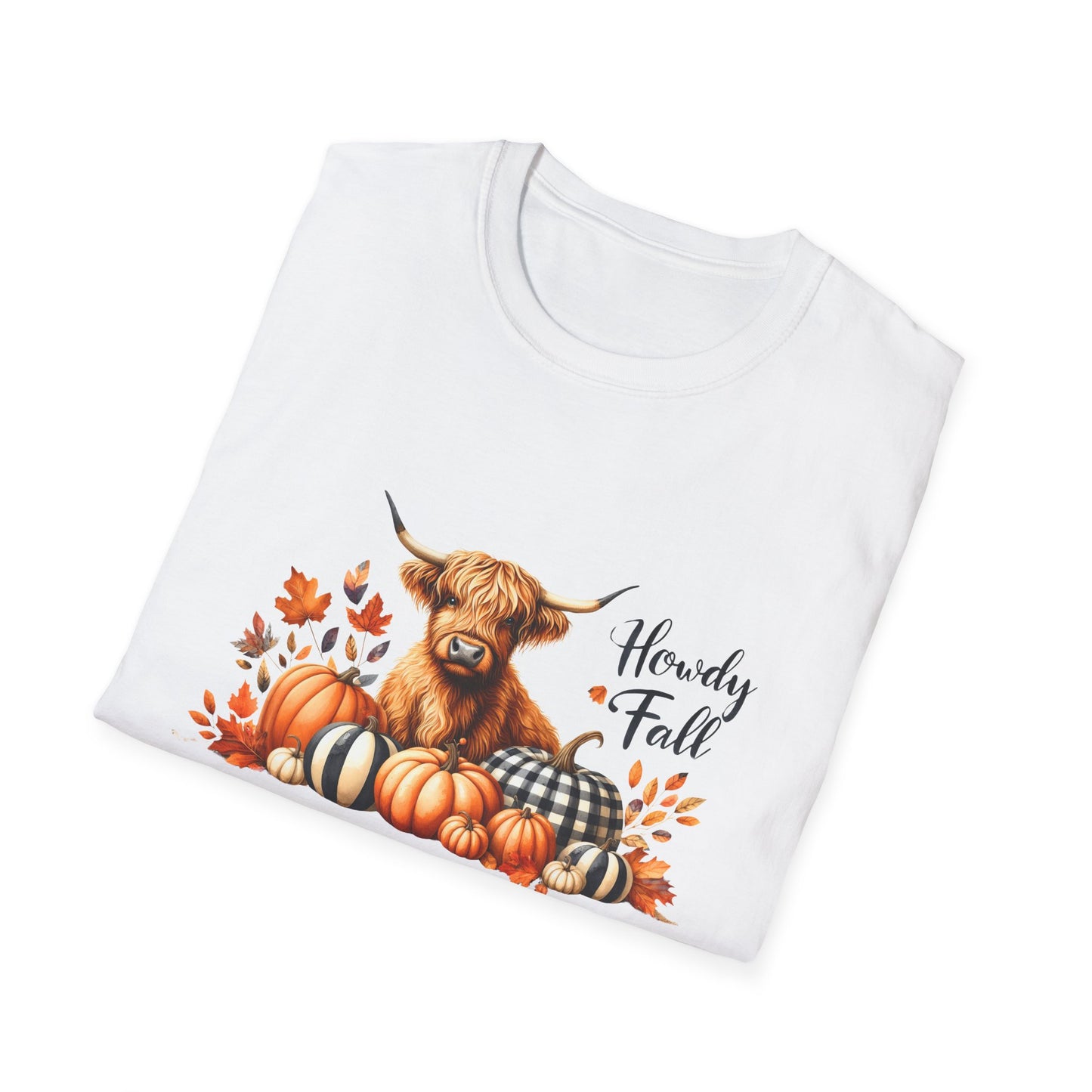Autumn Cow Graphic T-Shirt - Perfect for Fall Celebrations