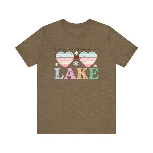 Living the Dream at the Lake Unisex Jersey Short Sleeve Tee