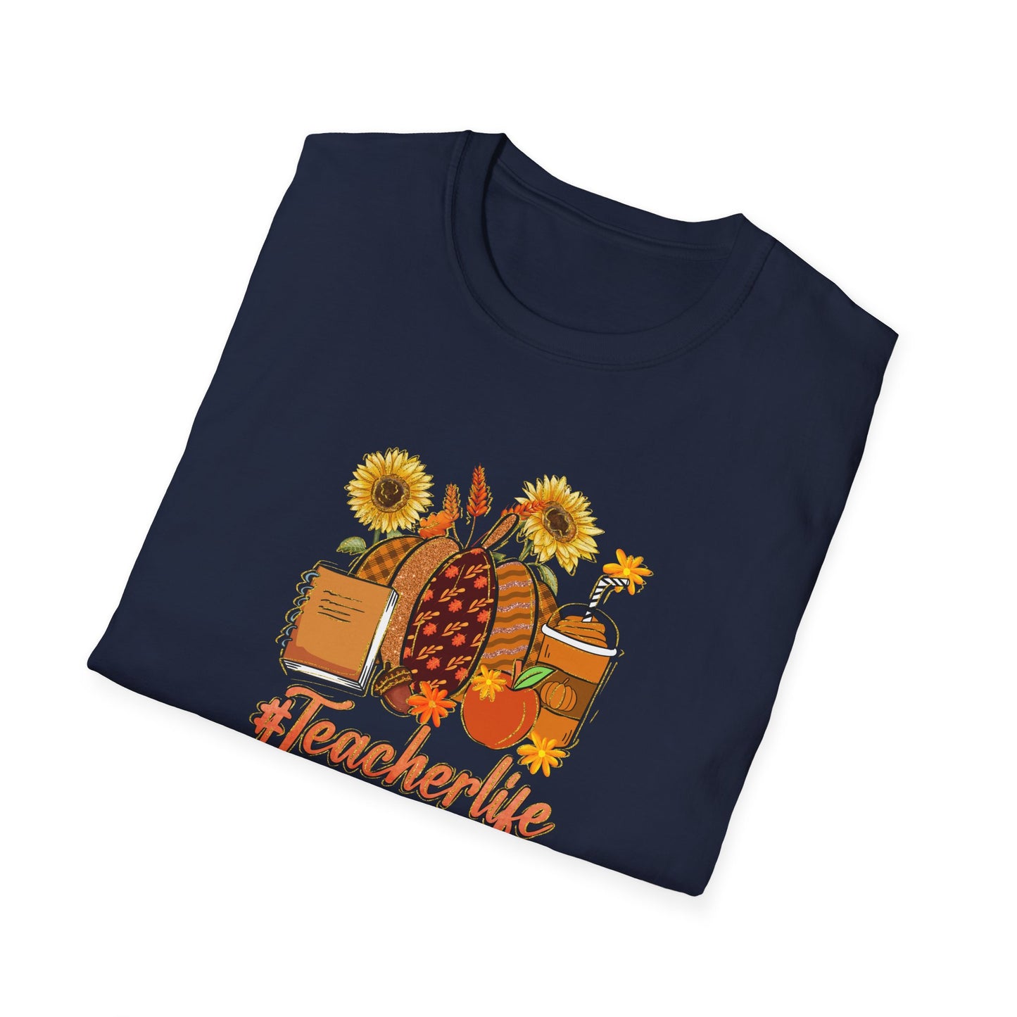 #Teacherlife Fall Unisex Softstyle T-Shirt - Perfect Gift for Teachers, Back to School, and Appreciation Events