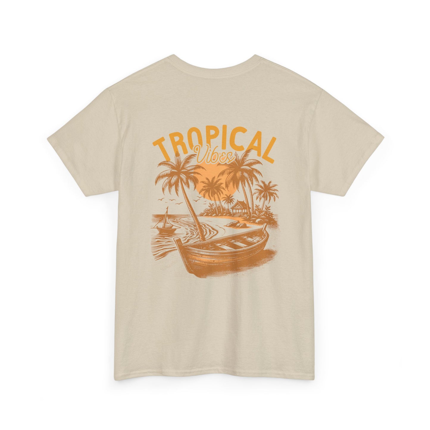 Tropical Vibes Vacation Beach Club Unisex Heavy Cotton Tee