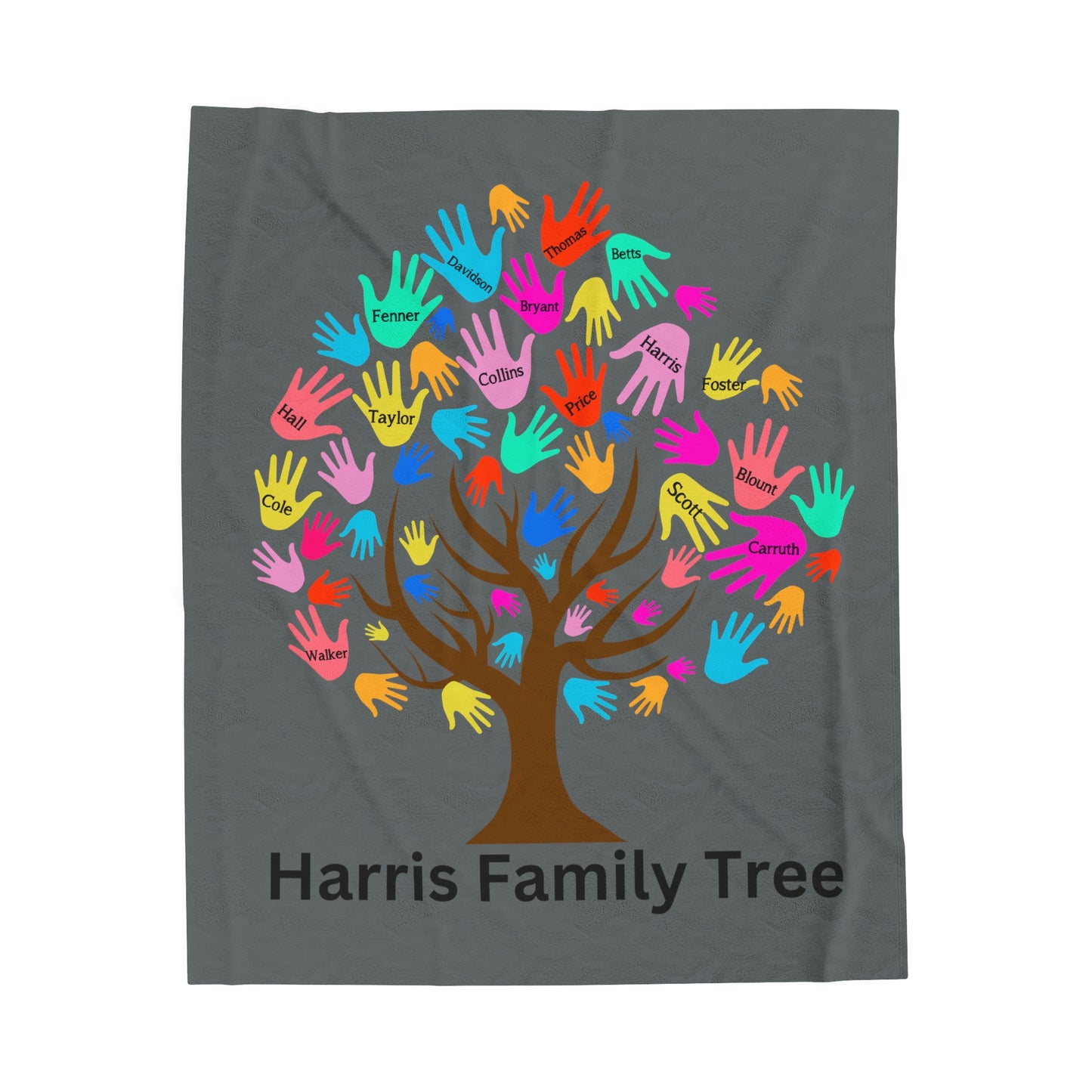 Harris Family Tree Velveteen Plush Blanket