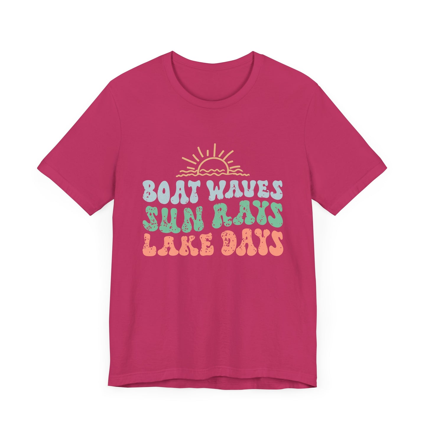 Boat Waves Sun Rays Lake Days Unisex Jersey Short Sleeve Tee