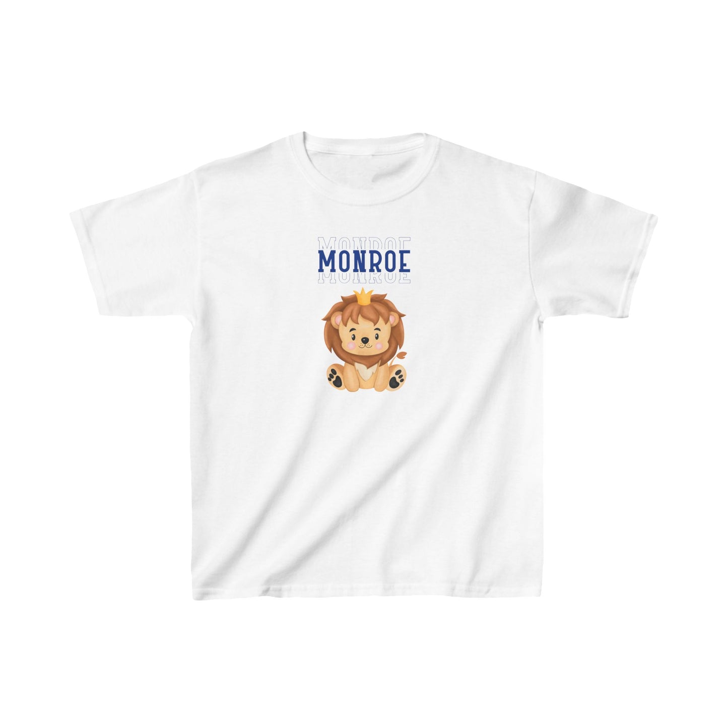 Kids Tee Lion Wearing Crown  Triple Blue Monroe