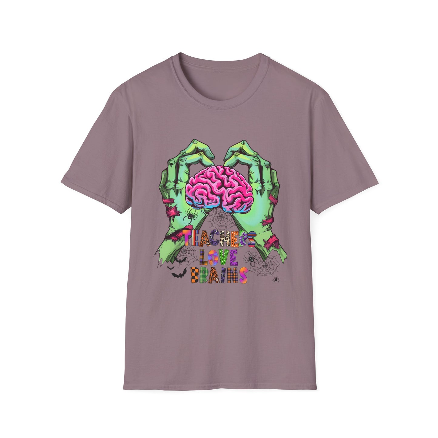 Teachers Love Brains Graphic T-Shirt for Halloween Enthusiasts