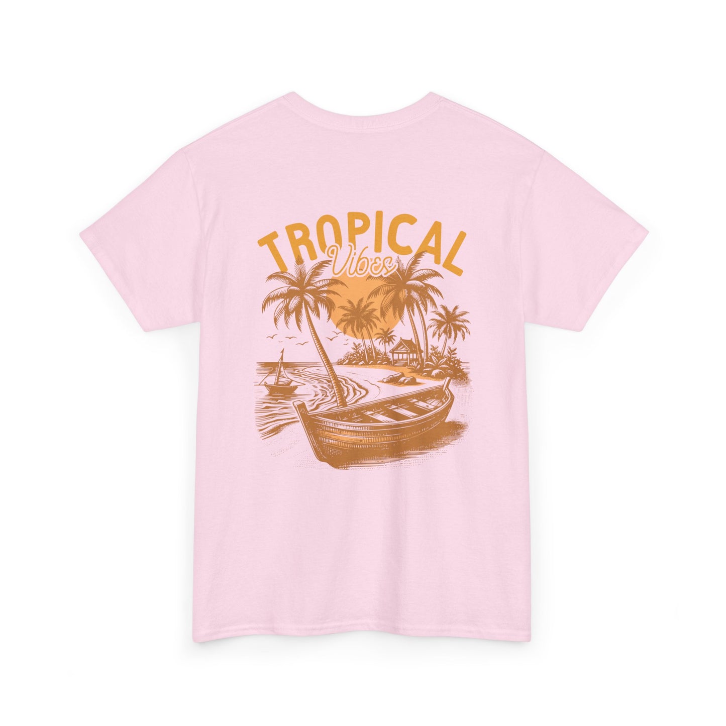 Tropical Vibes Vacation Beach Club Unisex Heavy Cotton Tee