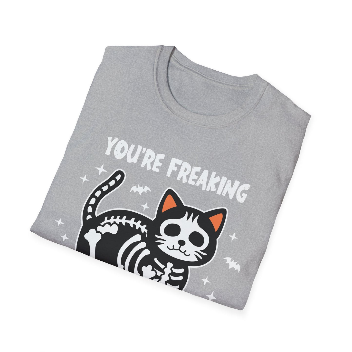 You're Freaking Meowt Skeleton Cat Unisex Softstyle Halloween T-Shirt