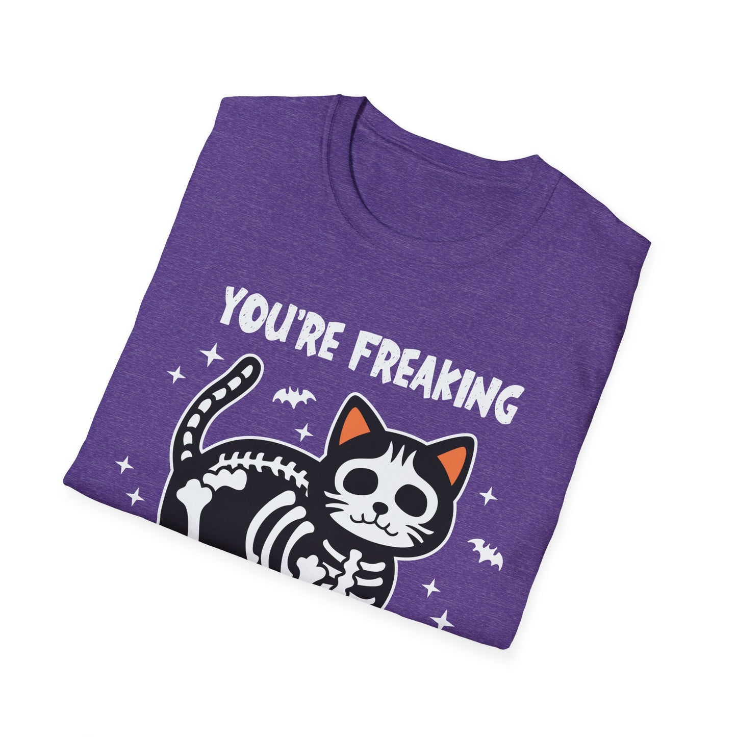 You're Freaking Meowt Skeleton Cat Unisex Softstyle Halloween T-Shirt