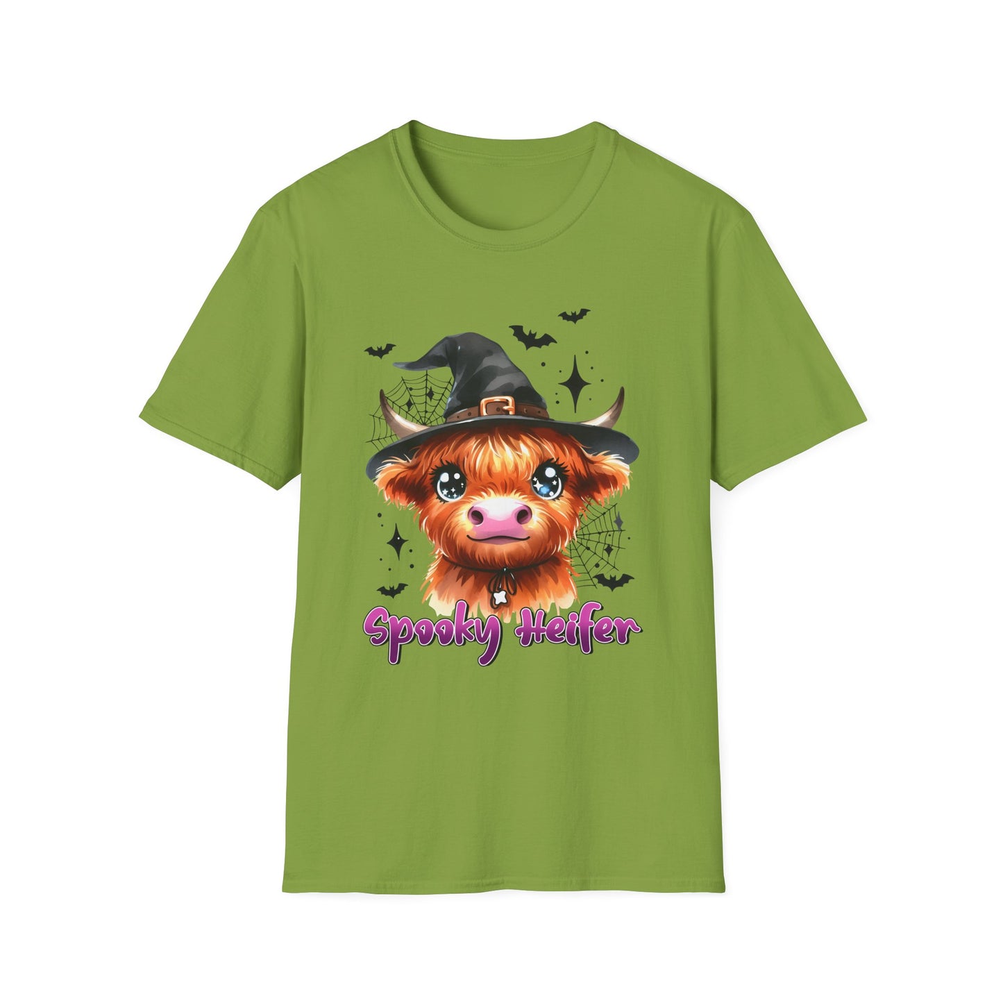 Spooky Heifer Halloween Cow Unisex Softstyle T-Shirt for Halloween