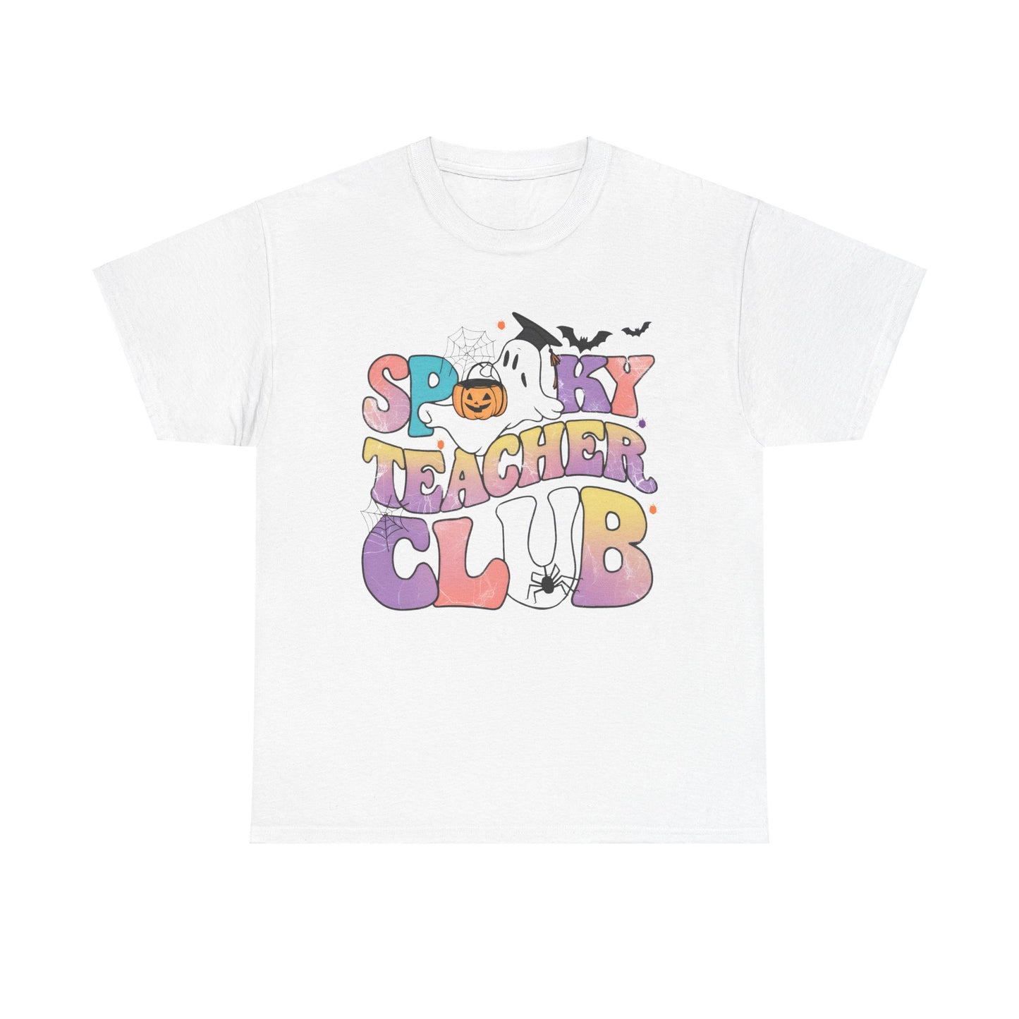 Spooky Teacher Club Unisex Heavy Cotton Tee - Perfect for Halloween Celebrations