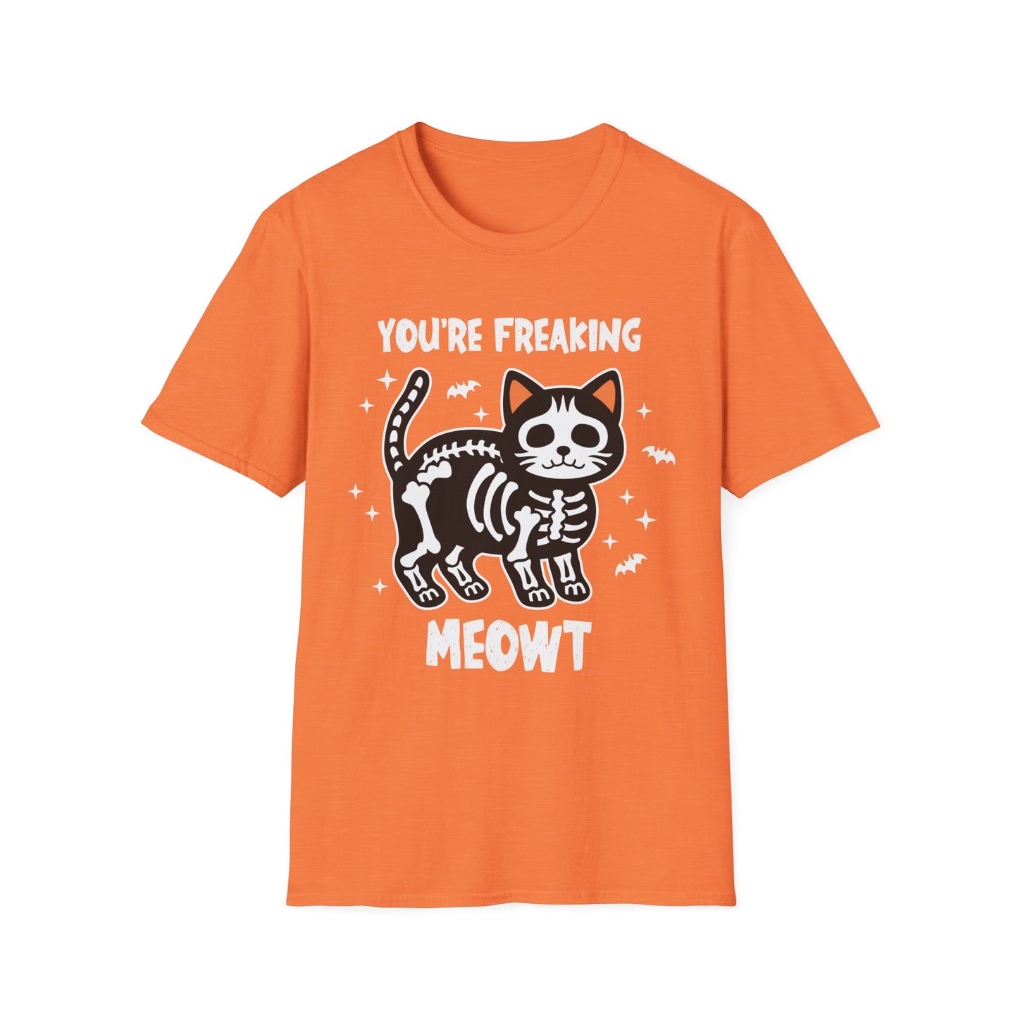 You're Freaking Meowt Skeleton Cat Unisex Softstyle Halloween T-Shirt