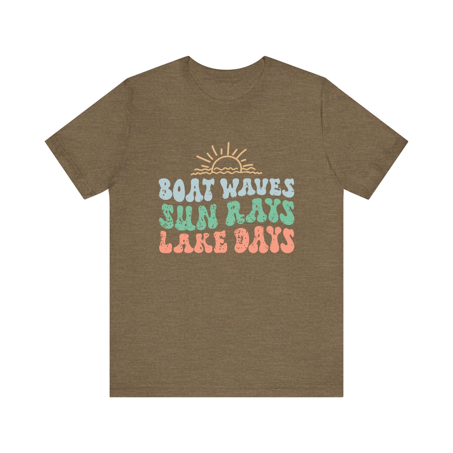 Boat Waves Sun Rays Lake Days Unisex Jersey Short Sleeve Tee