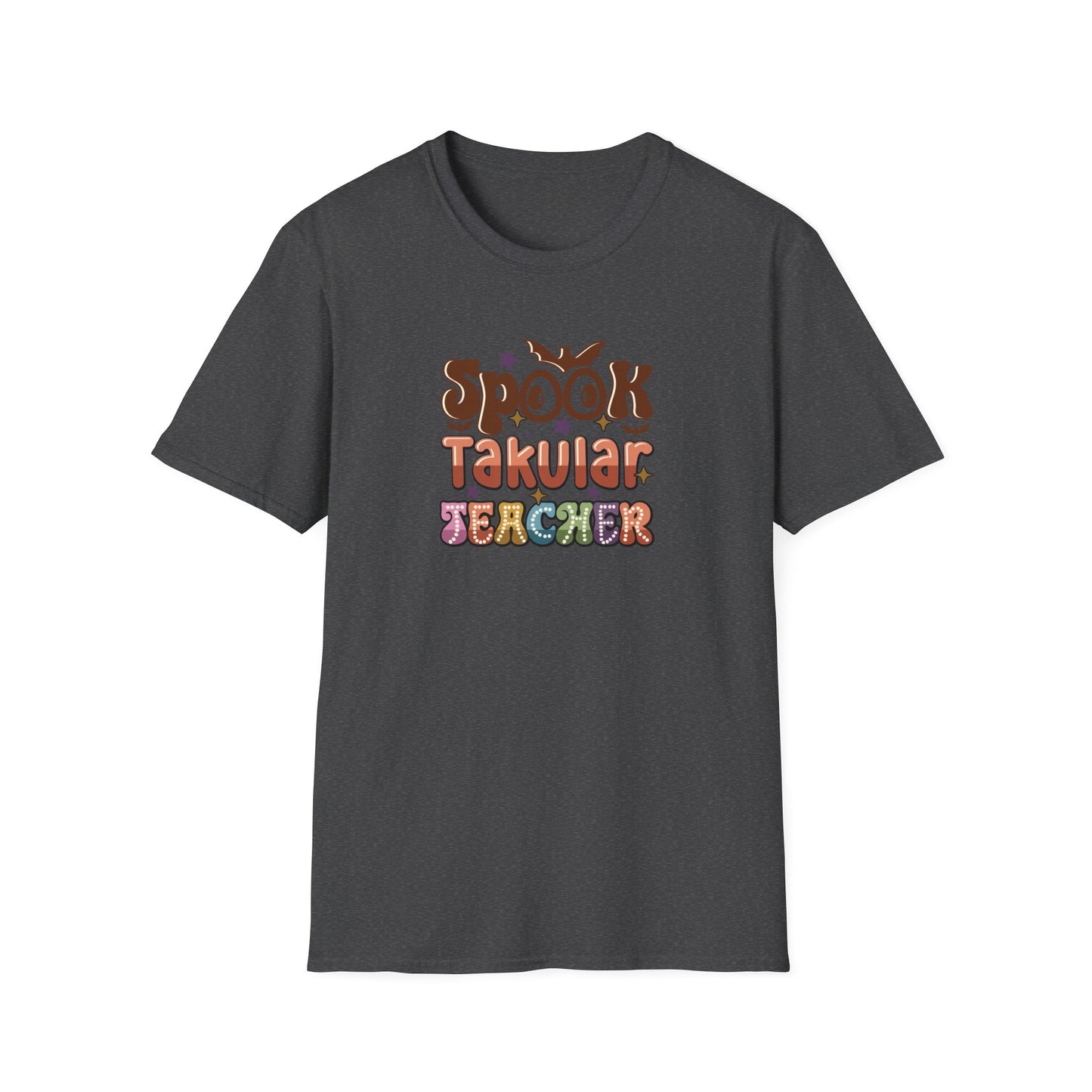 Spooktacular Teacher Unisex Softstyle T-Shirt - Fun Halloween School Teacher Apparel