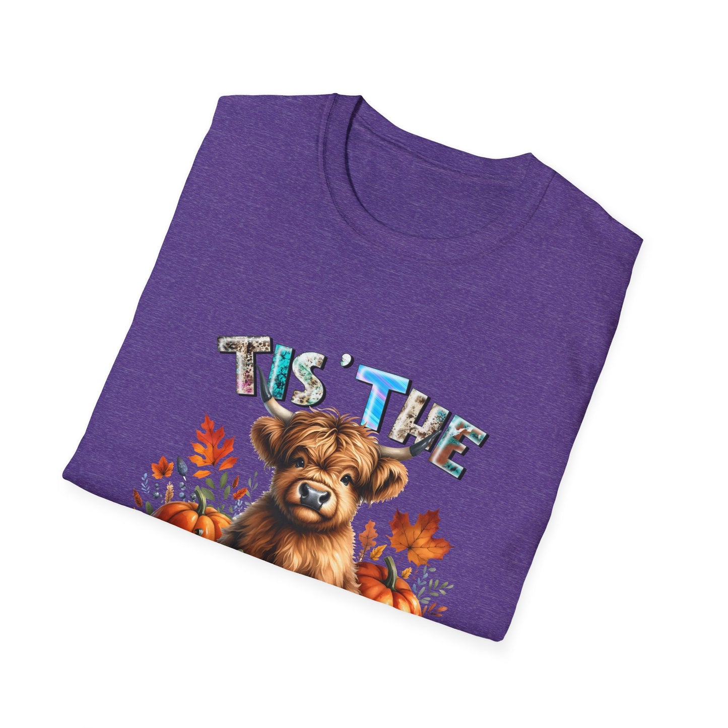 Tis the Season Fall Cow Unisex Softstyle T-Shirt