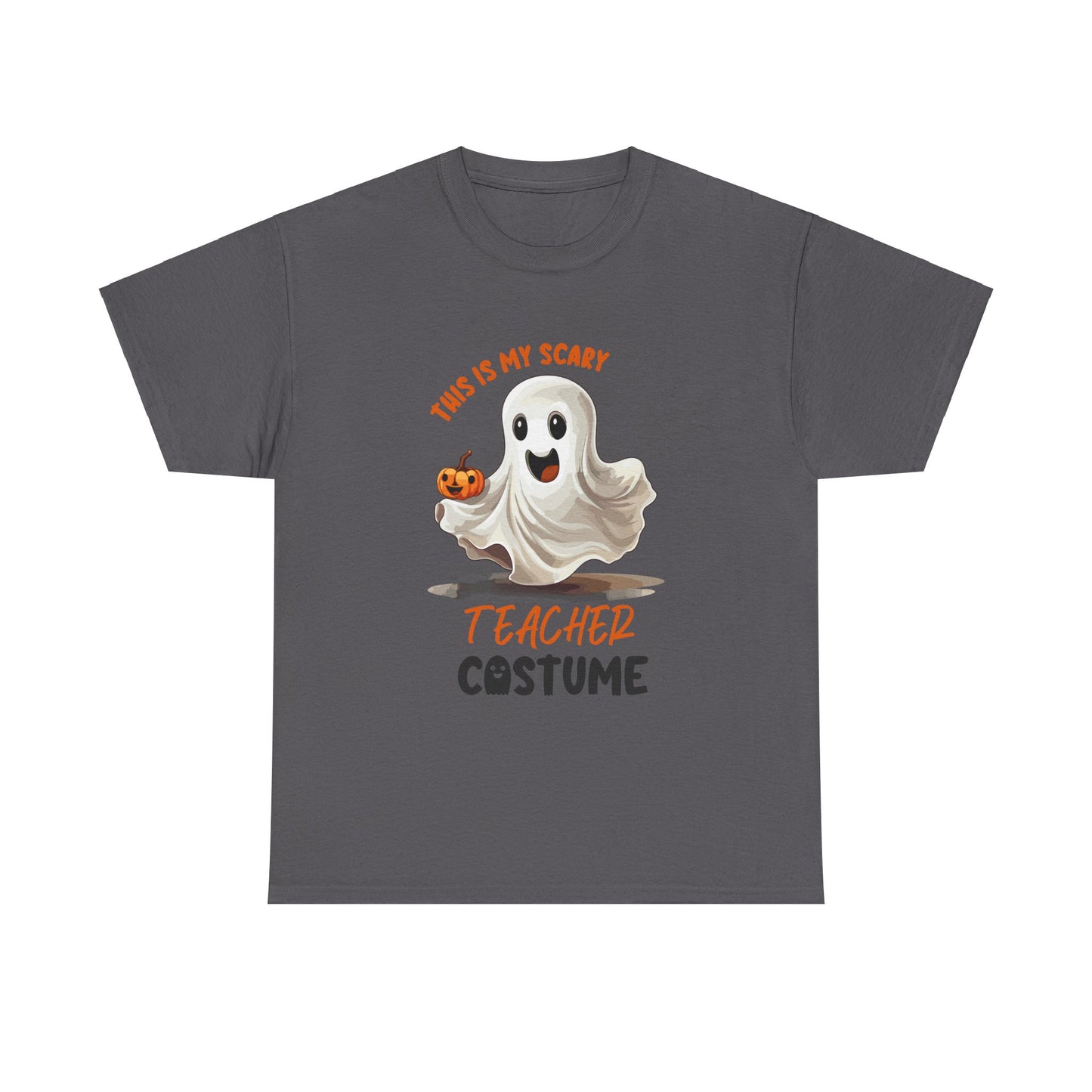Funny Ghost Teacher Costume Tee | Unisex Heavy Cotton Shirt for School Teacher