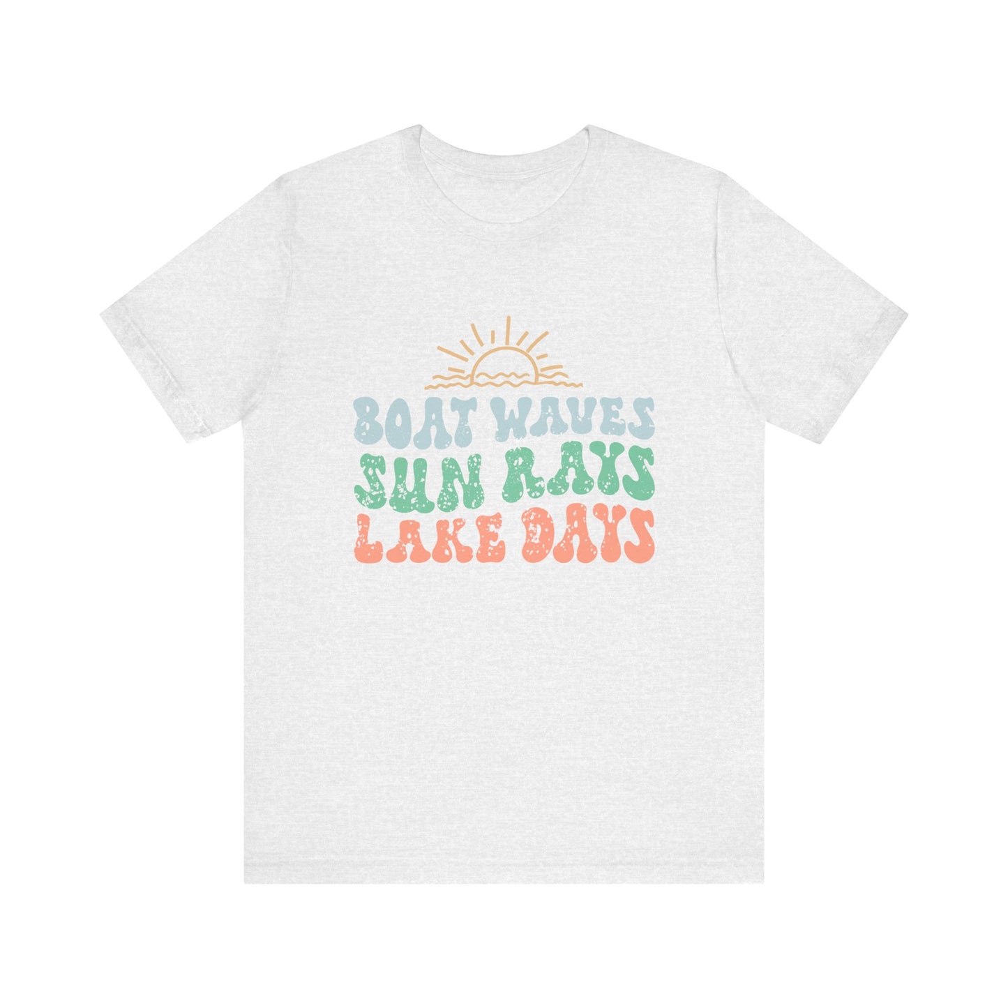 Boat Waves Sun Rays Lake Days Unisex Jersey Short Sleeve Tee