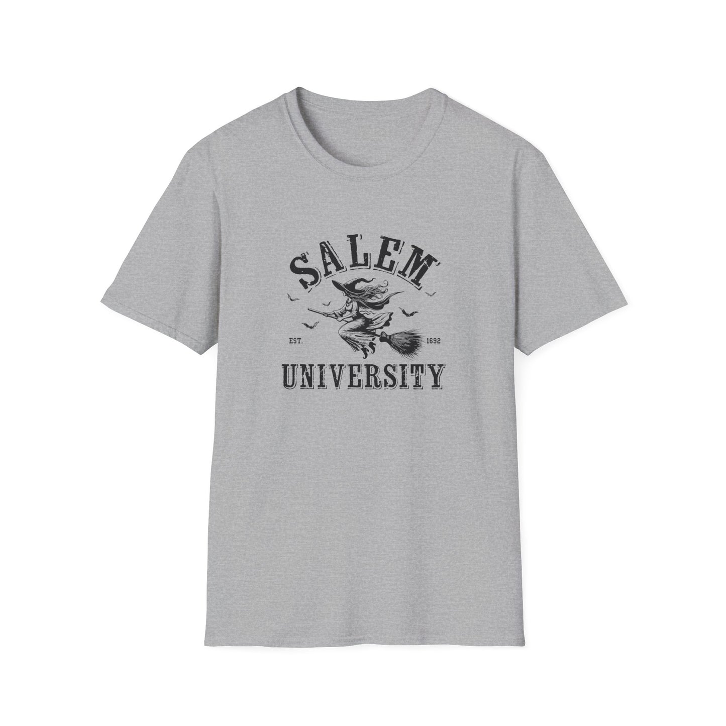 Salem University Vintage Witchy T-Shirt | Unisex Softstyle Tee | Perfect for Halloween & College Spirit