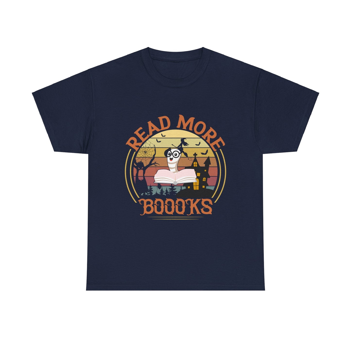 Read More Books Unisex Heavy Cotton Tee - Cozy Book Lover Halloween Teacher School Shirt