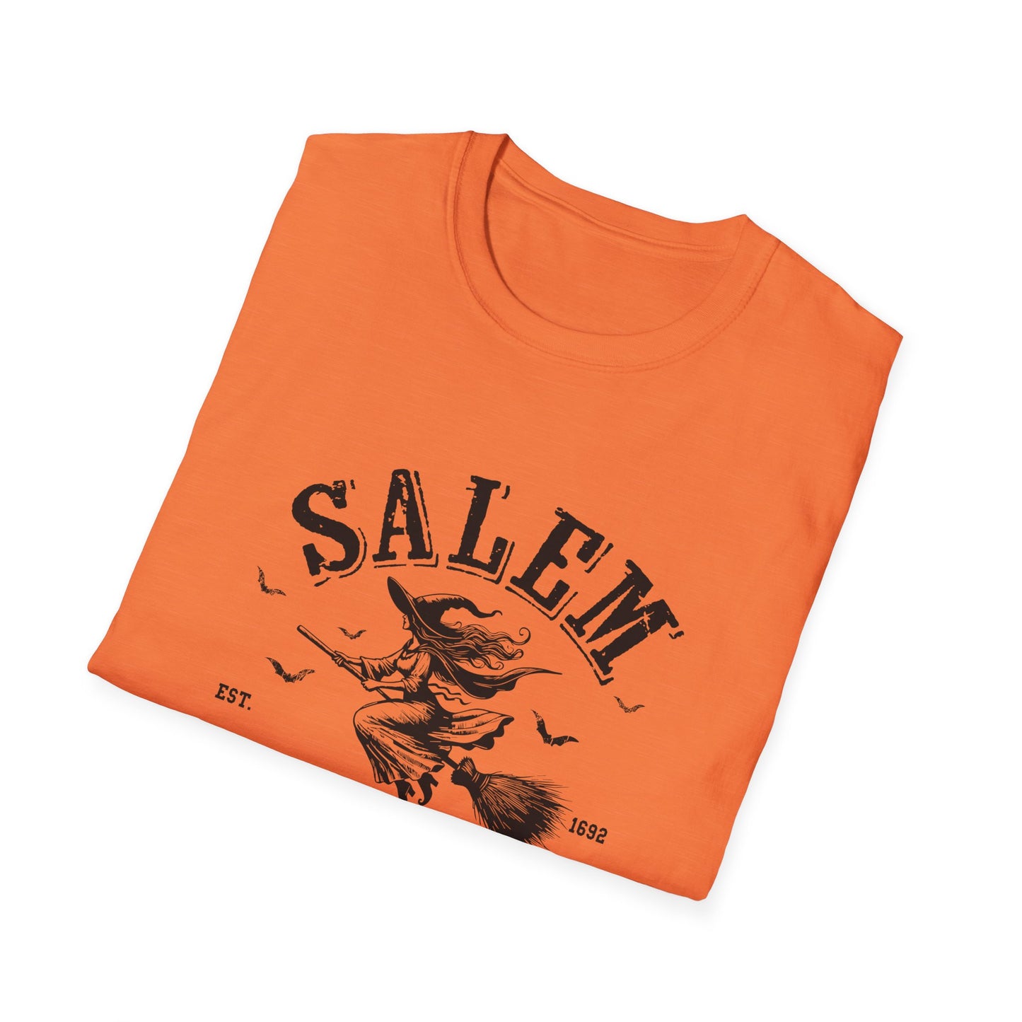 Salem University Vintage Witchy T-Shirt | Unisex Softstyle Tee | Perfect for Halloween & College Spirit