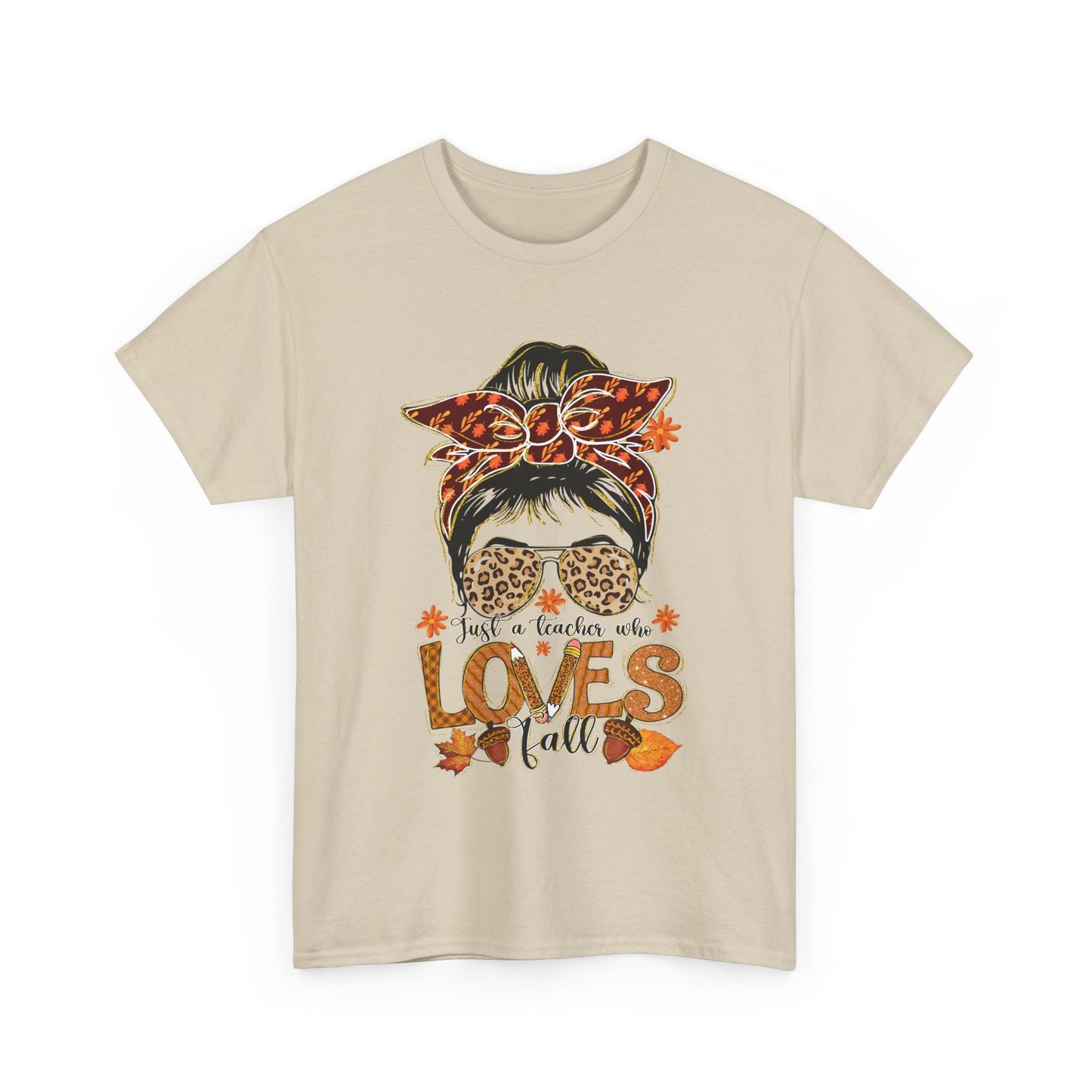 Fall Vibes Teacher Unisex Heavy Cotton Tee - "She Loves Fall" Design