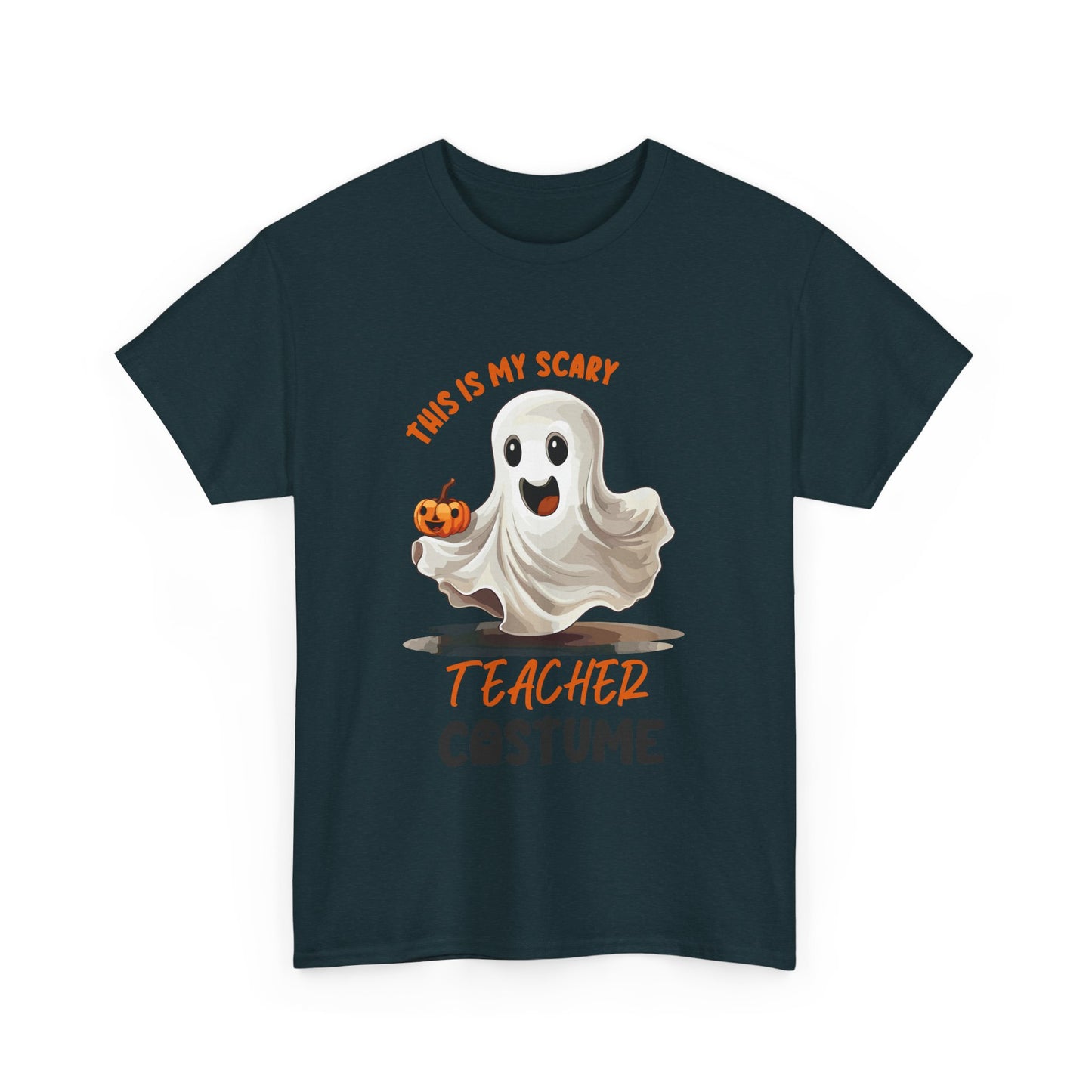 Funny Ghost Teacher Costume Tee | Unisex Heavy Cotton Shirt for School Teacher