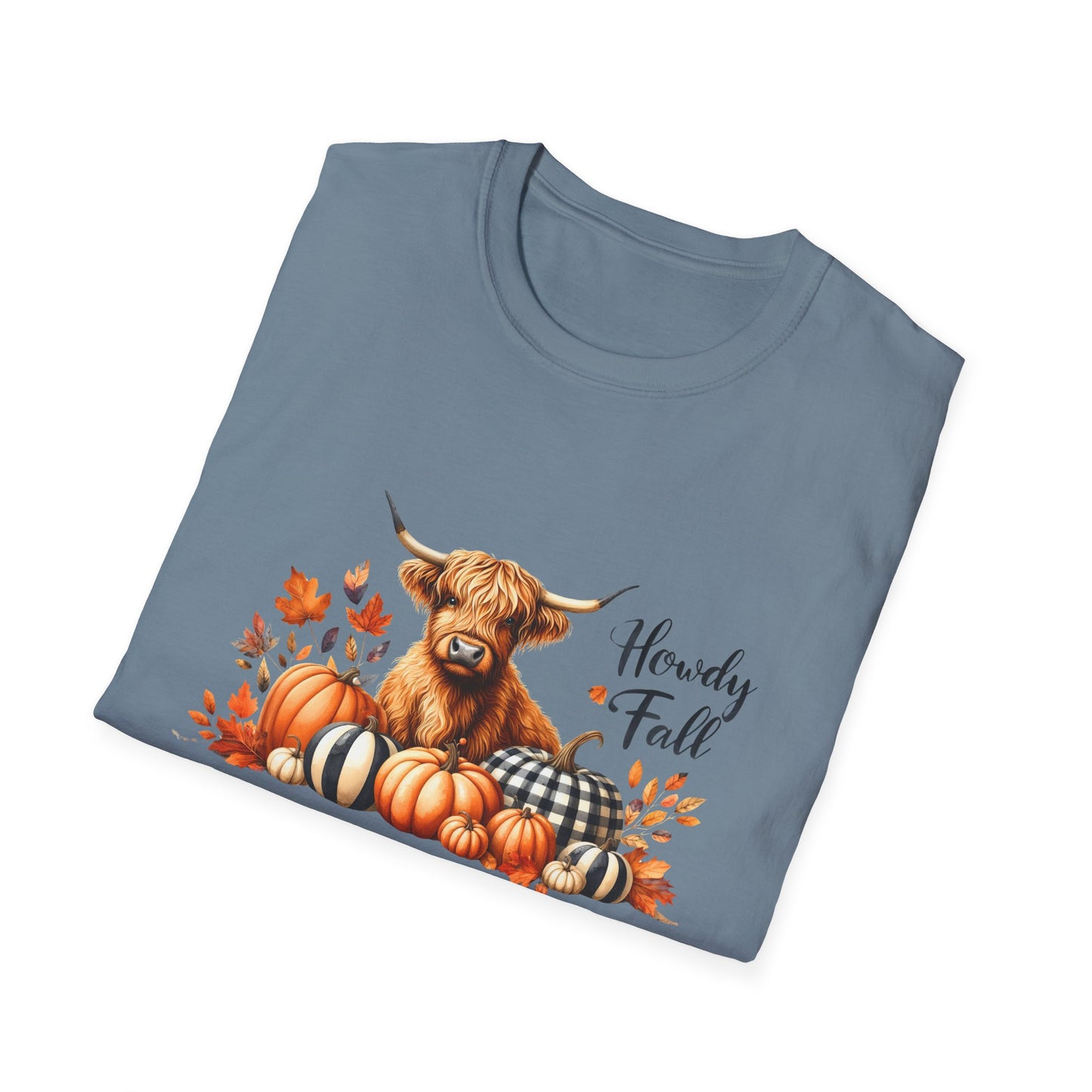 Autumn Cow Graphic T-Shirt - Perfect for Fall Celebrations