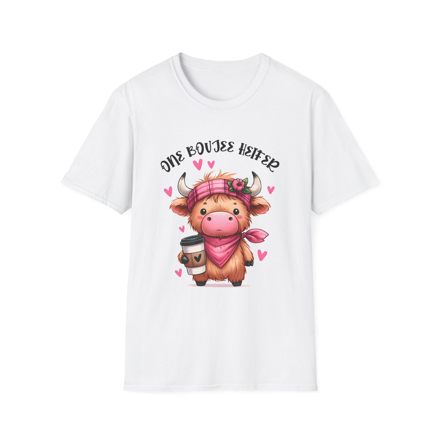 One Boujee Heifer Unisex Softstyle Cow T-Shirt - Cute Cow Graphic Tee