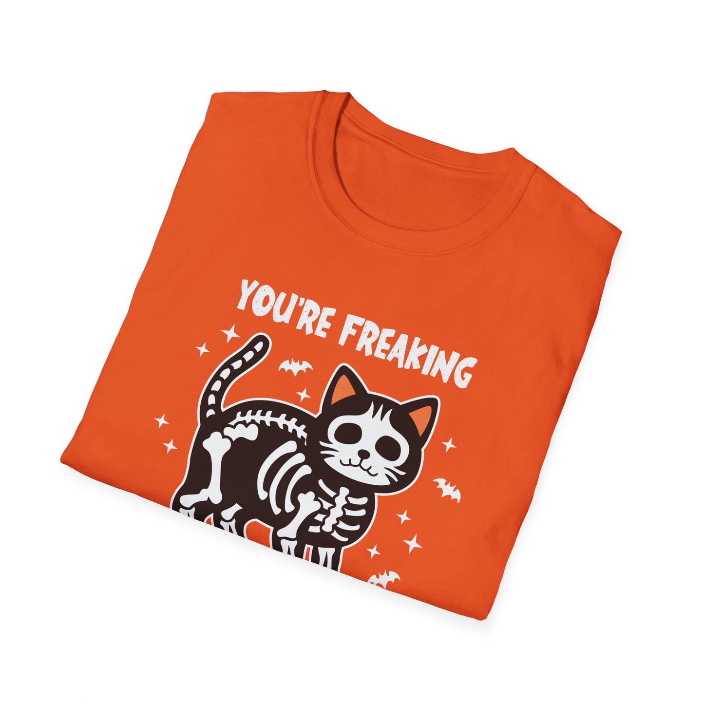 You're Freaking Meowt Skeleton Cat Unisex Softstyle Halloween T-Shirt