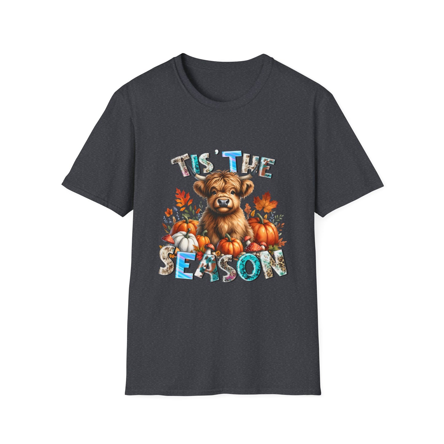 Tis the Season Fall Cow Unisex Softstyle T-Shirt