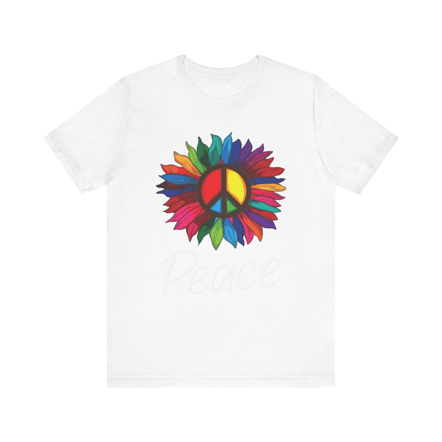 Peace Large Flower Unisex Jersey Short Sleeve Tee