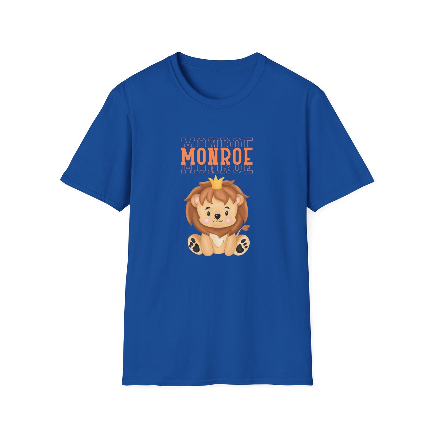 Triple Monroe Orange Lettering with Cute Lion King Unisex Adult Softstyle T-Shirt