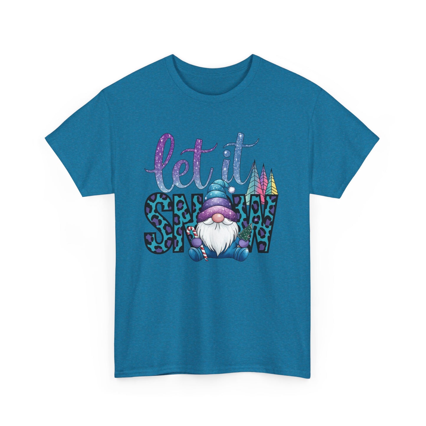Let It Snow Unisex Heavy Cotton Tee - Fun Winter Holiday Gnome Design