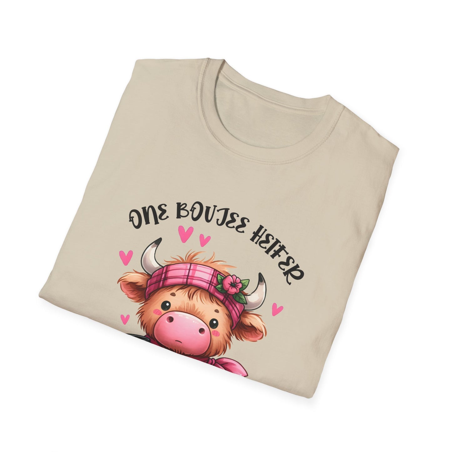 One Boujee Heifer Unisex Softstyle Cow T-Shirt - Cute Cow Graphic Tee