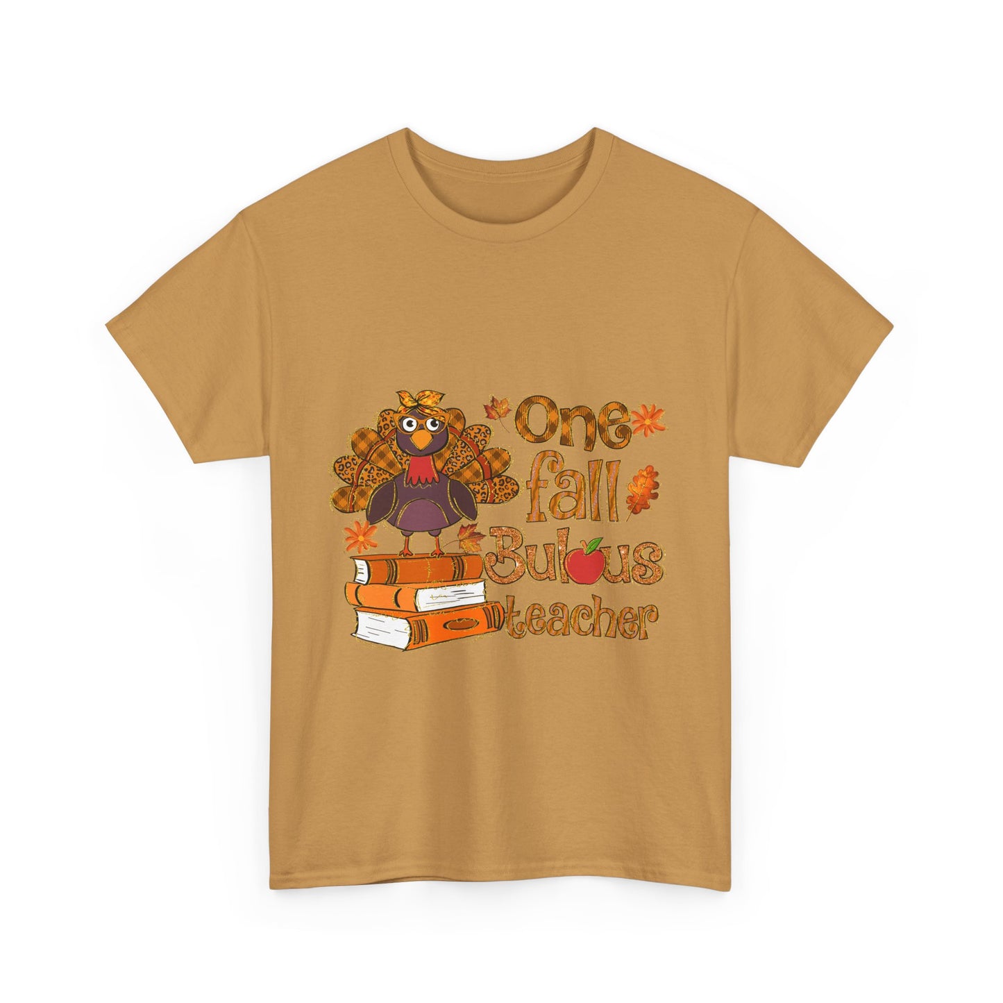 Fall Teacher Unisex Heavy Cotton Tee - 'One Fall -Bulous Teacher' Design