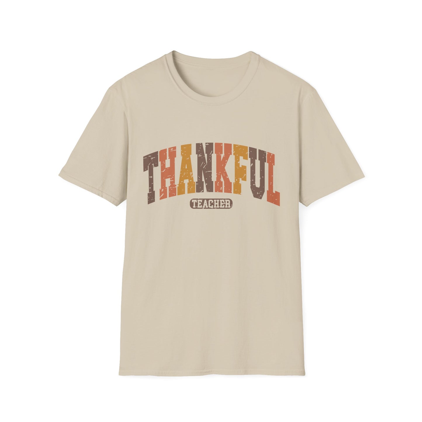 Thankful Teacher Unisex Softstyle Thanksgiving Teacher T-Shirt – Perfect for Educators and Appreciation Days