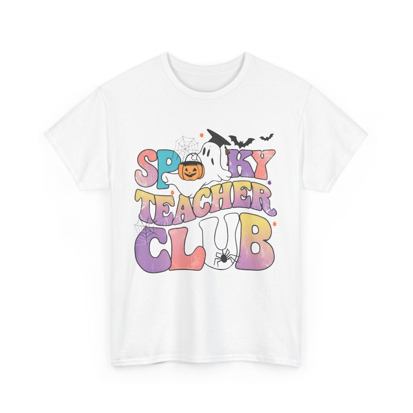 Spooky Teacher Club Unisex Heavy Cotton Tee - Perfect for Halloween Celebrations