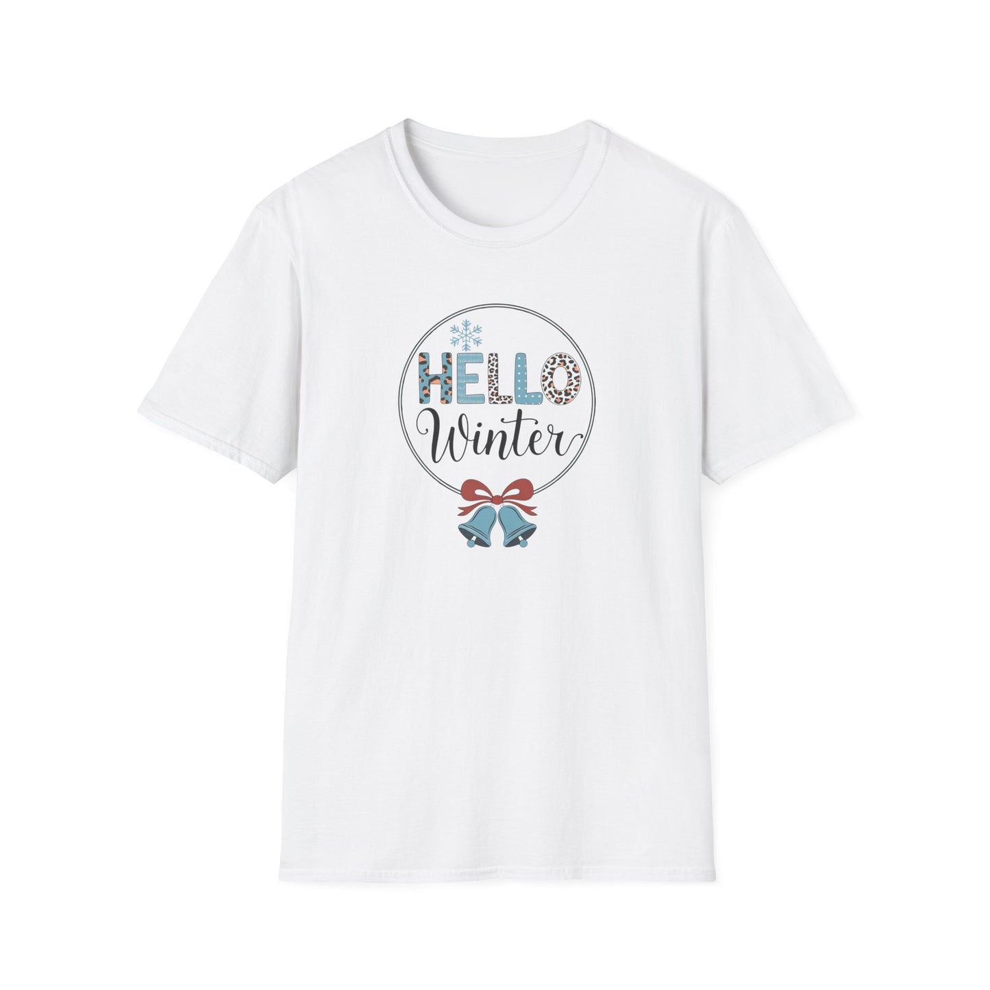 Hello Winter Unisex Softstyle T-Shirt | Cozy Seasonal Tee for Celebrations